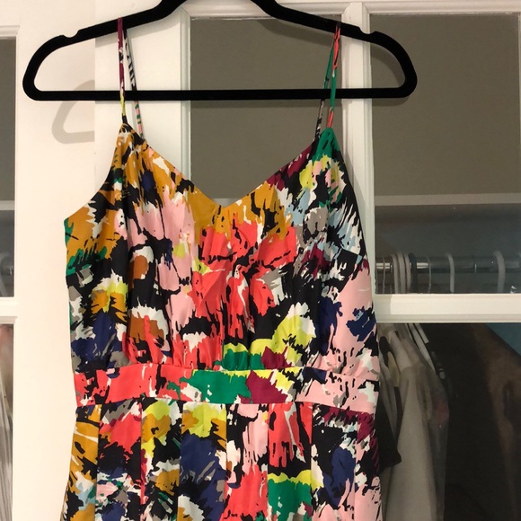 J Crew silk spaghetti strap colorful dress size 2 - Picture 4 of 7